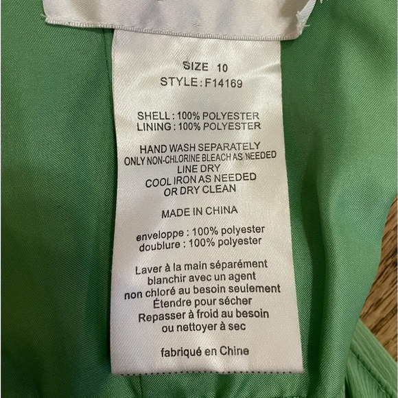 David’s Bridal Green Ruffled Strapless Dress Size 10 - Picture 7 of 8